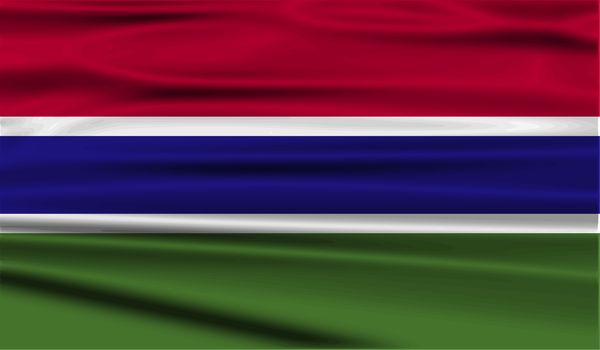 Flag of Gambia with old texture.  illustration