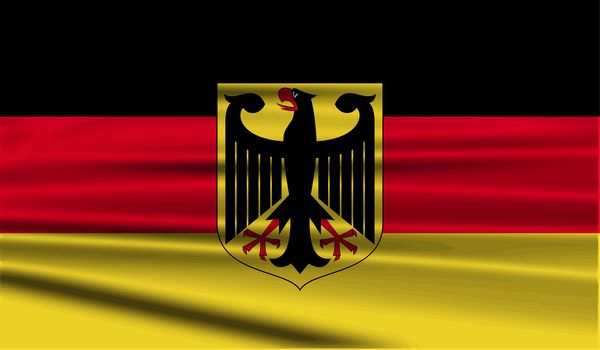 Flag of Arms of Germany with old texture.  illustration