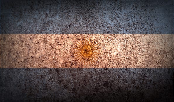 Flag of Argentina with old texture.  illustration