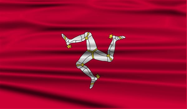 Flag of Isle of man with old texture.  illustration