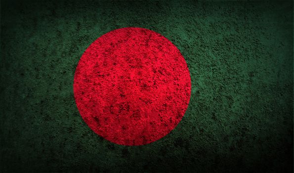 Flag of Bangladesh with old texture.  illustration