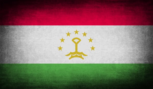 Flag of Tajikistan with old texture.  illustration