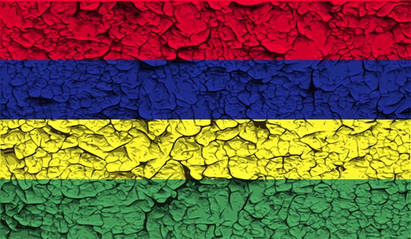 Flag of Mauritius with old texture.  illustration