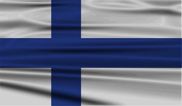 Flag of Finland with old texture.  illustration