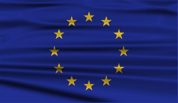 Flag of European Union with old texture.  illustration