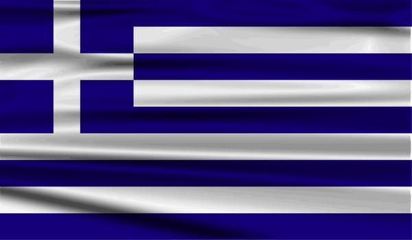 Flag of Greece with old texture.  illustration