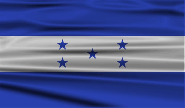 Flag of Honduras with old texture.  illustration