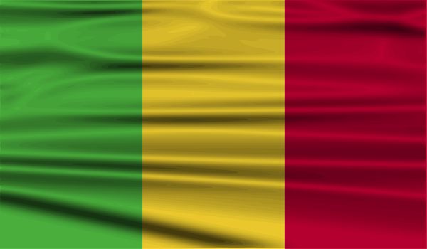 Flag of Mali with old texture.  illustration