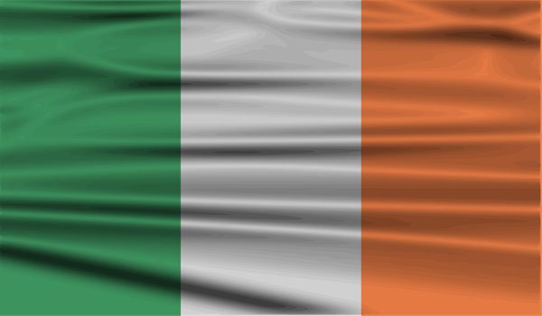 Flag of Ireland with old texture.  illustration