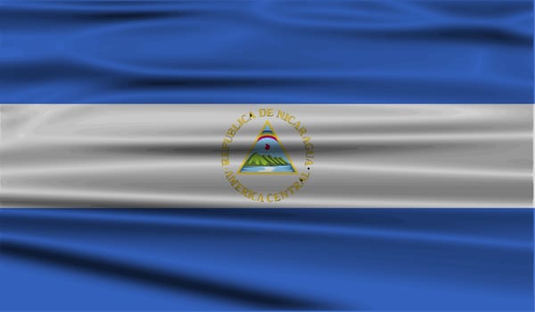 Flag of Nicaragua with old texture.  illustration