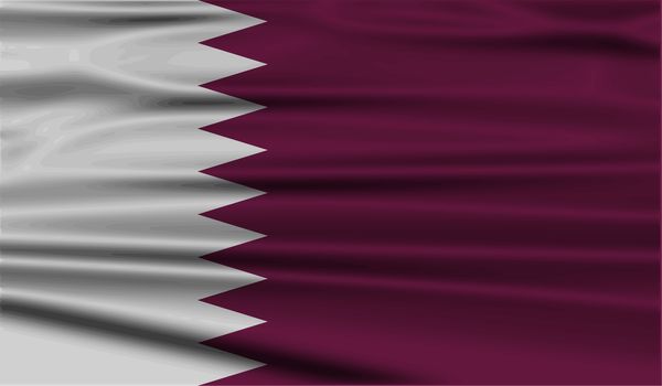 Flag of Qatar with old texture.  illustration