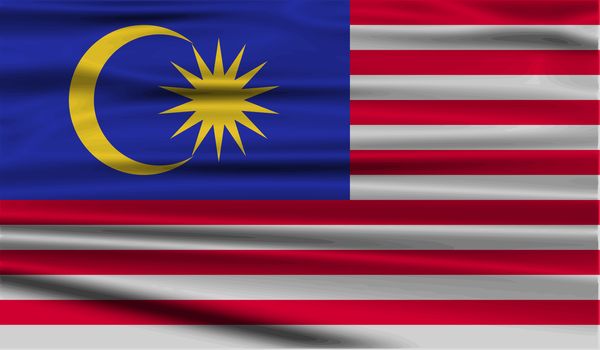 Flag of Malaysia with old texture.  illustration