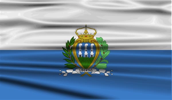 Flag of San Marino with old texture.  illustration