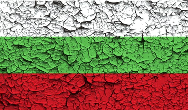 Flag of Bulgaria with old texture.  illustration