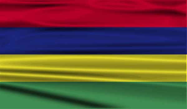 Flag of Mauritius with old texture.  illustration