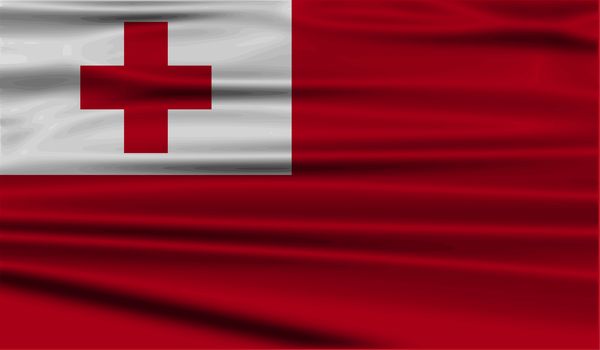 Flag of Tonga with old texture.  illustration