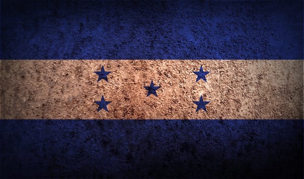 Flag of Honduras with old texture.  illustration