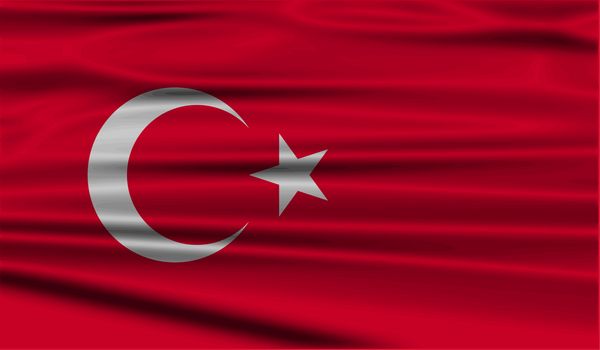 Flag of Turkey with old texture.  illustration