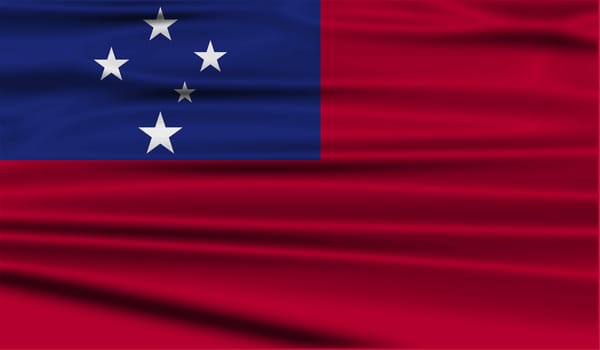 Flag of Samoa with old texture.  illustration