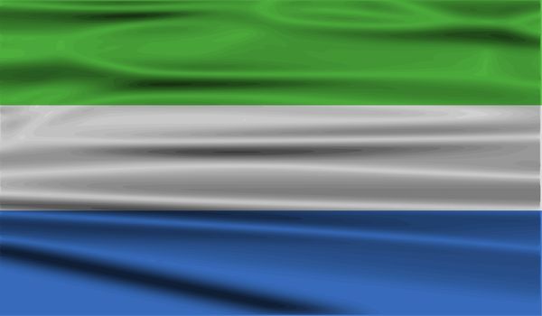 Flag of Sierra Leone with old texture.  illustration