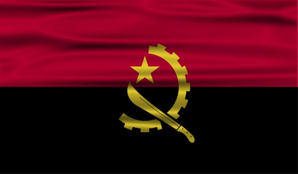 Flag of Angola with old texture.  illustration