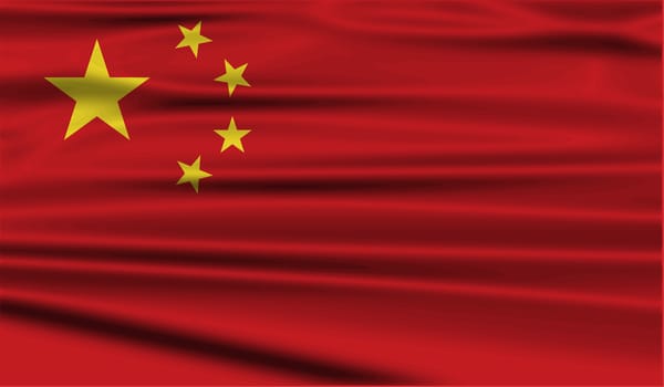 Flag of China with old texture.  illustration