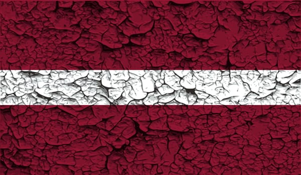 Flag of Latvia with old texture.  illustration