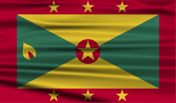 Flag of Grenada with old texture.  illustration