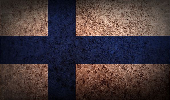 Flag of Finland with old texture.  illustration