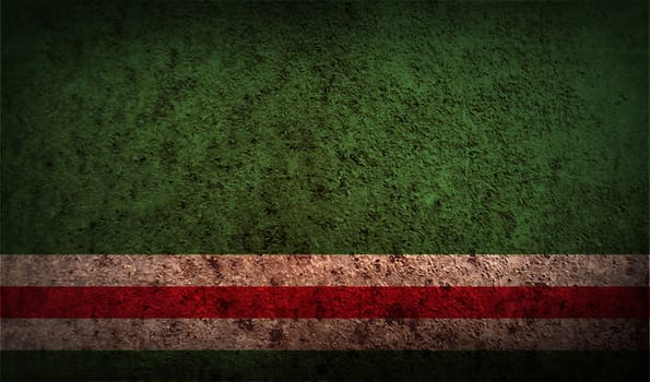 Flag of Chechen Republic of Ichkeria with old texture.  illustration