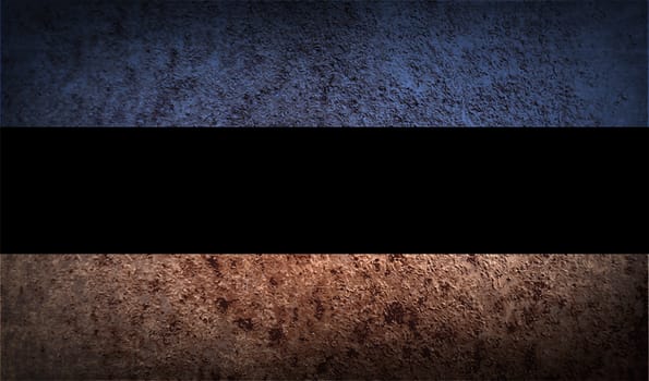 Flag of Estonia with old texture.  illustration