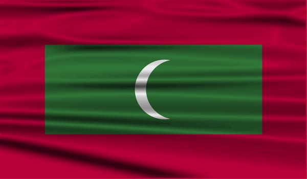 Flag of Maldives with old texture.  illustration