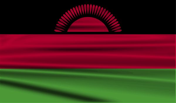 Flag of Malawi with old texture.  illustration