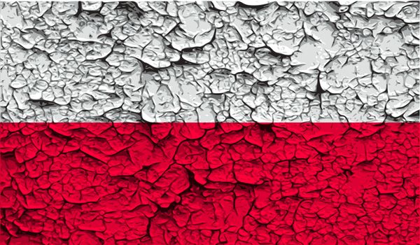 Flag of Poland with old texture.  illustration