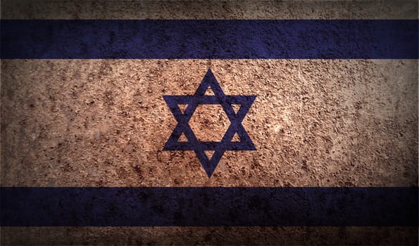 Flag of Israe with old texture.  illustration