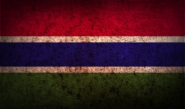 Flag of Gambia with old texture.  illustration