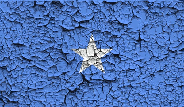 Flag of Somalia with old texture.  illustration