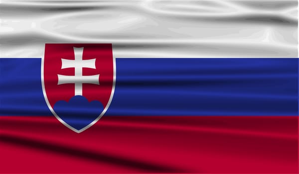 Flag of Slovakia with old texture.  illustration