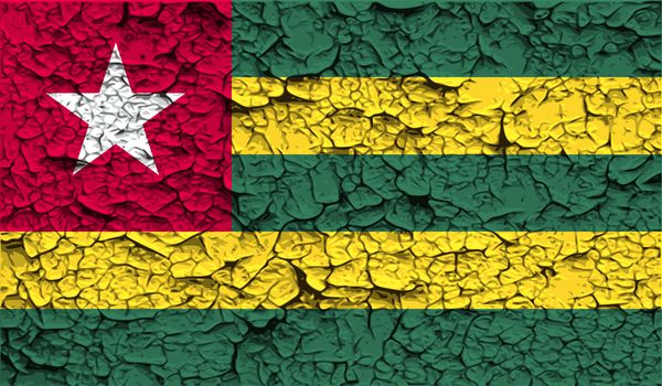 Flag of Togo with old texture.  illustration