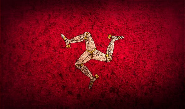 Flag of Isle of man with old texture.  illustration