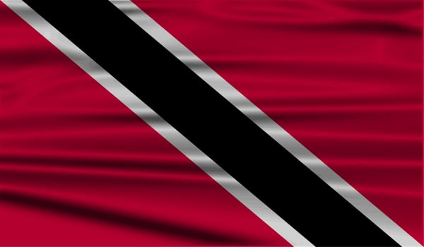 Flag of Trinidad and Tobago with old texture.  illustration