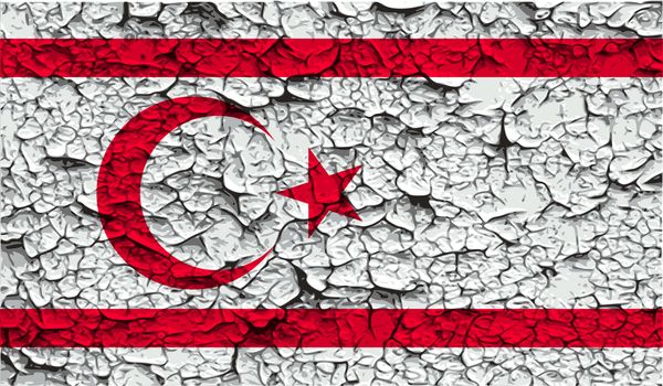 Flag of Turkish and Northern Cyprus with old texture.  illustration