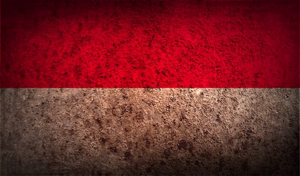 Flag of Monaco with old texture.  illustration