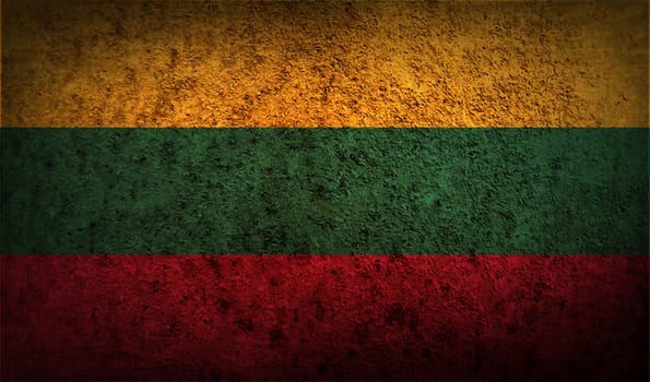 Flag of Lithuania with old texture.  illustration