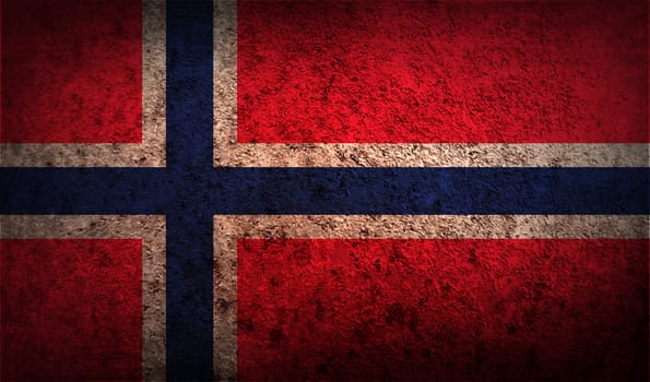 Flag of Norway with old texture.  illustration