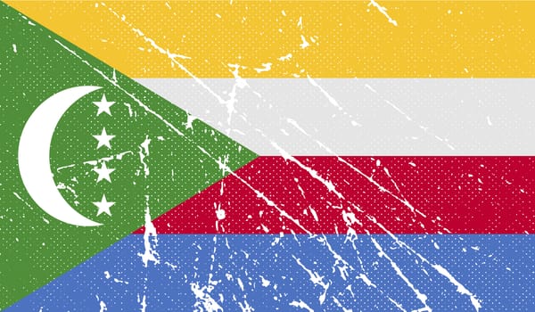 Flag of Comoros with old texture.  illustration