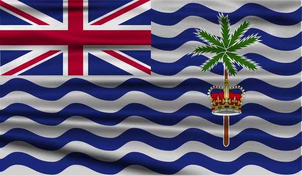 Flag of British Indian Ocean Territory with old texture.  illustration