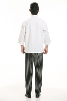 Wearing all kinds of clothing chef dietitian in front of white background