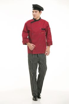 Wearing all kinds of clothing chef dietitian in front of white background