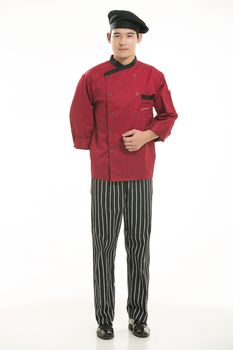 Wearing all kinds of clothing chef dietitian in front of white background